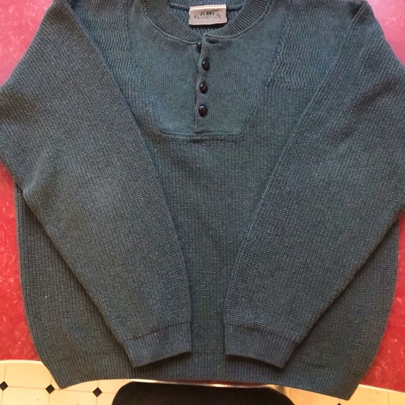 MENS Sage, Cabin Essentials Button Up Sweater - Picture 2 of 9